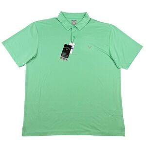 NEW Callaway Mens XL Golf Polo Shirt Green Opti-Dri Lightweight Stretch UPF